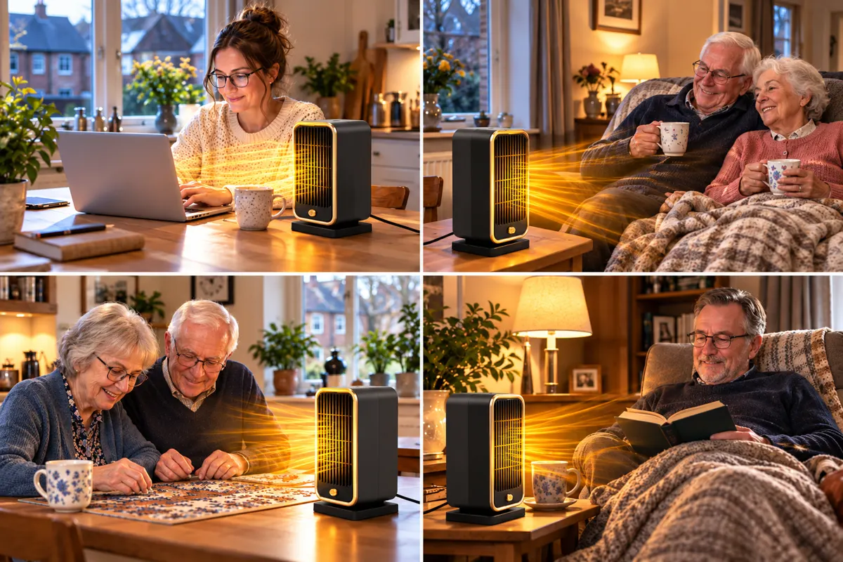 Keilini Heater Pro used in a home office, bedroom and living room